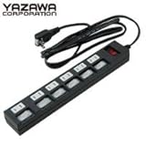 YAZAWA(ヤザワコーポレーション) 個別・集中スイッチ付節電タップ6個口2m Y02BKS672BK
