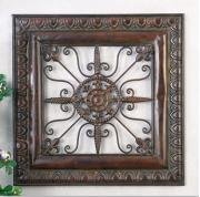 Lira Rustic Metal Square Wall Decor 22"