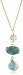 a.v. max Rutilated Quartz & Turquoise Delicate Semi-Precious Dangle Necklace