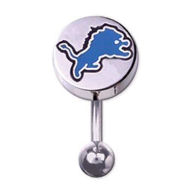 Detroit Lions 316L Stainless Steel Belly Ring - 14G - 3/8 Inch Bar Length - Sold Individually