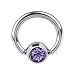 16 Gauge 1/4" Tanzanite Austrian Crystal BCR Captive Ring