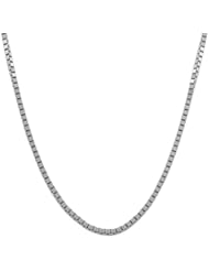 14 Karat White Gold 1-mm Venetian Box Chain (18 Inch)