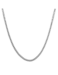 14 Karat White Gold 1-mm Venetian Box Chain (16 Inch)