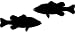 Two opposing silhouettes of a LARGEMOUTH BASS vinyl decal available in two sizes and many colors.