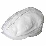 WHITE HAND WASH COTTON FRAYED IVY DRIVER BERET CAP HAT
