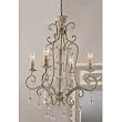 Cream aged metal 42 inch Metal and Crystals Chandelier