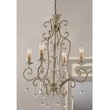 Shabby Vintage Metal Crystal CHANDELIER electric antique white FRENCH COUNTRY Chic 42" NEW Shabby Vintage Metal Crystal CHANDELIER electric antique white FRENCH COUNTRY Chic 42" NEW