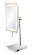 Lighted Minimalist Single Sided Vanity 3X Mirror in Chrome