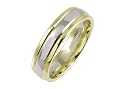 9ct 4mm Yellow & White Gold Court Style Wedding Ring