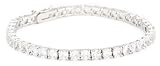 Sterling Silver Created White Sapphire Bracelet, 7.25"
