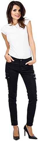 Slim Skinny Stretch Combat Cargo Pants - Black (8)