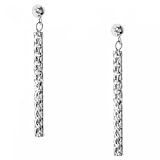 Drop Earrings Dangling in Diamond Cut 14K White Gold - Post Friction Backs