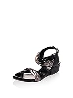 Bueno Sandalias de cuña (Negro)