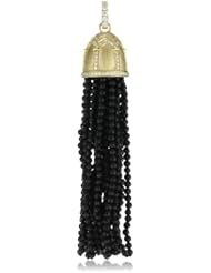 Katie Decker "Gothic" 18k Yellow Gold Diamond Onyx Tassel Pendant Necklace
