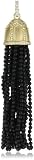 Katie Decker "Gothic" 18k Yellow Gold Diamond Onyx Tassel Pendant