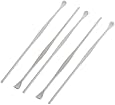 uxcell&reg; 5 Pcs Silver Tone Metal Earpicks Curette Ear Wax Remove Tool
