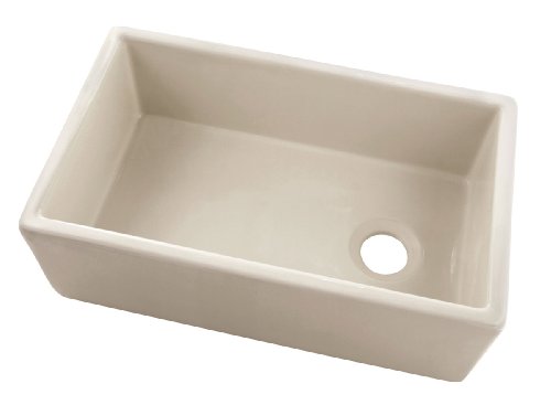 Belle Foret BFF4KITBI Apron Front Fireclay Kitchen Sink, Bisque