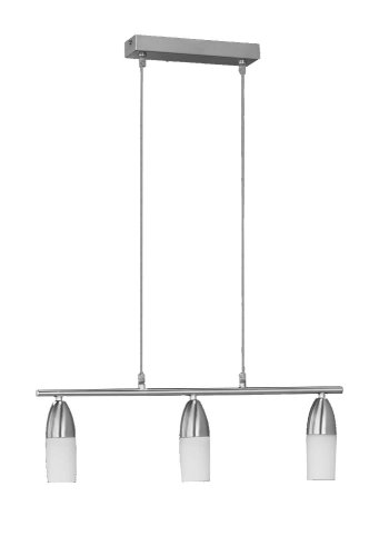 Trio-Leuchten 371910307 Energiespar-Pendelleuchte,3xE14,9W,Nickel matt,Glas opal matt