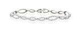 SPARKLING 14K WHITE GOLD OVAL DIAMOND TENNIS BRACELET