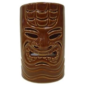 TIKI BROWN CANDLE HOLDERS - TIKI ROOM DECOR