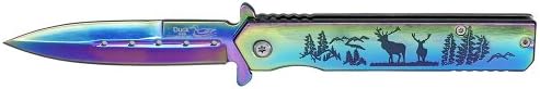 4.5" Rainbow Deer Folding Knife - Titanium