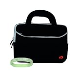 Toshiba Mini NB205-N210 10.1-Inch Black Netbook NEOPRENE SLEEVE CASE Cover Pouch Carrying Bag with Dual Pocket and Handles --- BLACK + Vangoddy tm, Live*Laugh*Love wrist band!!!