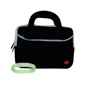 Amazon Kindle DX NEOPRENE SLEEVE CASE Cover Pouch Carrying Bag -- BLACK + Vangoddy tm, Live*Laugh*Love wrist band!!!