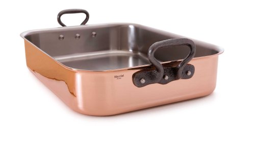 31AzSOBul9L Mauviel Mheritage 150c 6509.30 11.8 X 8.36 Inch Rectangular Roasting Pan with Cast Iron Handle