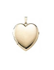 Solid 14K Gold Heart Four Photo Locket - 1 1/4 Inch x 1 1/4 Inch