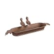 Metal Bird Feeder with Birds, Light Rust Finish