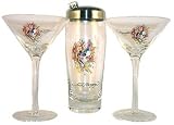 Ed Hardy Love Kills Slowly Martini Glasses (Set of 2) & Shaker