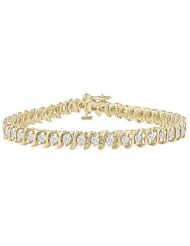 Diamond S Tennis Bracelet 18K Yellow Gold - 1.00 CT Diamonds