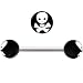 Black and White Skull and Crossbones Barbell Tongue Ring