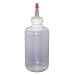 Vestil BTL-RC-8 Low Density Polyethylene (LDPE) Round Squeeze Dispensing Bottle with Removable Red Cap, 2-1/4" Diameter x 5-5/16" Height, 8 oz Capacity, Clear