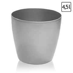 4,5 Liter Blumentopf �bertopf h 184 mm classic silber � 200 mm Pflanzentopf Glanz
