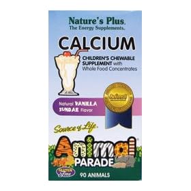 Nature's Plus, Source of Life, Animal Parade, Children's Chewable Calcium, Natural Vanilla Sundae Flavour, 90 Animals