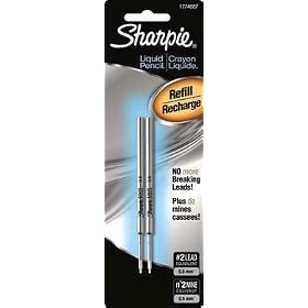 Sharpie Liquid Pencil Refill Pack #2 Pencil Lead Color Black, Point Size 0.5mm, Package Quantity 2