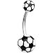 Black and White Soccer Ball Belly Ring