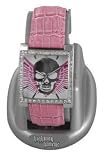 HH LADIES WATCH, PNK SKULL/WNG