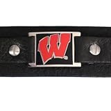 Wisconsin Badgers Italian Leather Cuff Bracelet