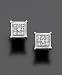 Jewelry : 14k White Gold Diamond Accent Square Stud Earrings