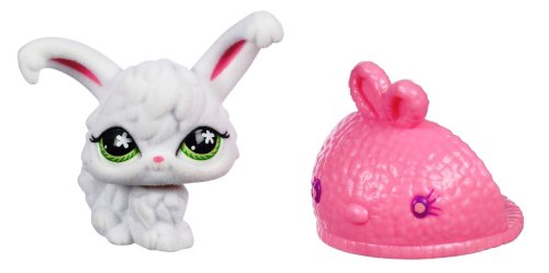 Hasbro - 667631481 - Littlest Petshop - Petshop Duo Et Son Sac - Vague 4 - Lapin Angora avec Pantoufle