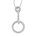 14K White Gold Diamond Circle Pendant - 0.50 Ct.