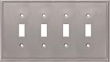 JACKSON DEERFIELD 3104BN FOUR-GANG TOGGLE SWITCH BRUSHED NICKEL WALLPLATE