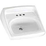 American Standard 0355.012.020 Lucerne Wall-Mount Lavatory Sink with 4-Inch Faucet Holes, White