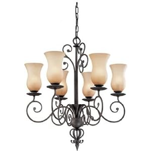 Troy Lighting F1306FI Portobello 6 Light Single Tier Chandelier in French Iron with... by Troy