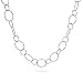 Eve's Addiction 30 Inch Sterling Silver Circle Link Chain Necklace