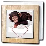 Valentines Monkey - 6 Inch Tile Napkin Holder