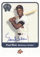 Paul Blair, Baltimore Orioles, 2001 Fleer Greats of the Game Autographed Card