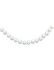 14K Gold 7mm White Cultured Semiround Pearl Strand 20"